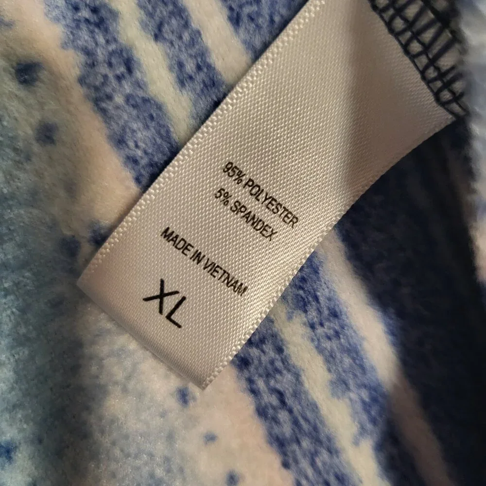 Cuddl Duds Ultra Plush Velvet Fleece Jogger Pant Size XL Blue/Pink Stripes - Picture 6 of 7